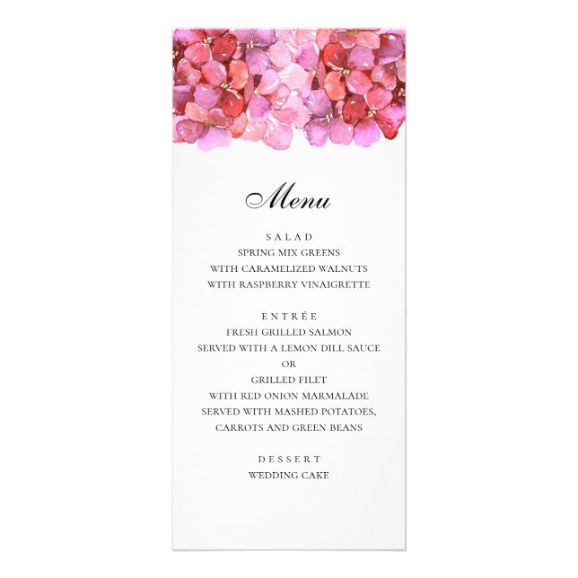 Flores rosas românticas. menu janto de casamento F (Frente)