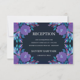 Flores Roxas Cartão de Recepção Pintado