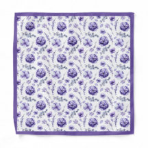 Flores Roxas Com Folhas Bandana