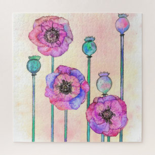 Flores roxas, cor-de-rosa, Quebra-cabeça - Pintura