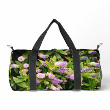 Flores roxas e brancas