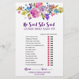 Flores roxas e rosa "Ele disse que ela disse"