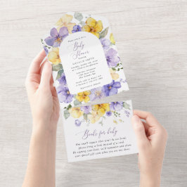 Flores Roxas, Flores Amarelas, Boho, Chá de fralda