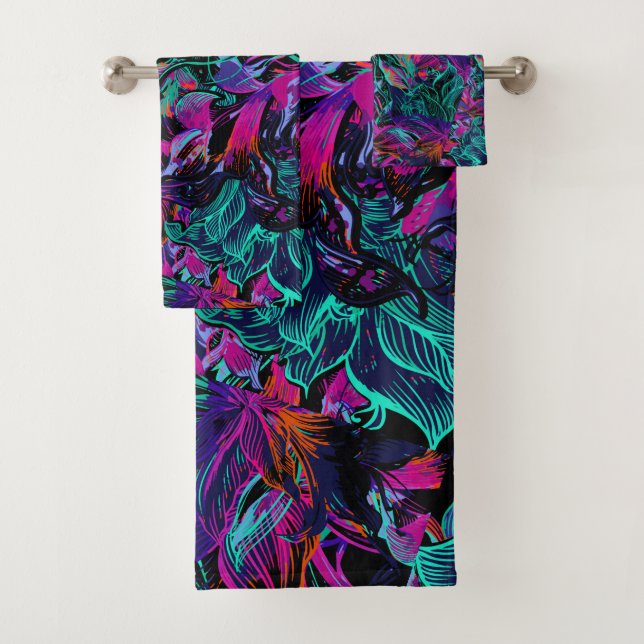 Flores Roxas - Toalhas de Banho Flor de Abstrato (Insitu)