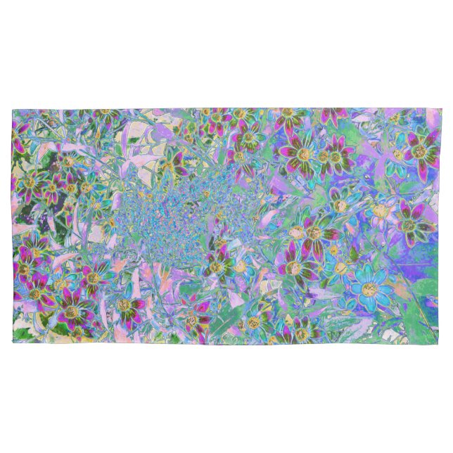 Flores Roxas, Verdes e Azuis a Rosa (Frente-Esquerda)