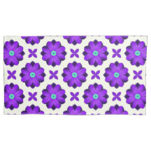 Flores Roxas Vibrantes e Motivos de Folhas