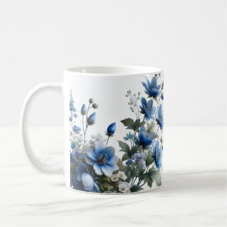 Flores roxas xícara de chá de café