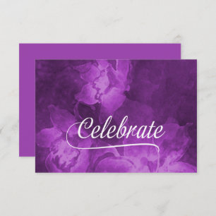Flores RSVP Card Purple Watercolor