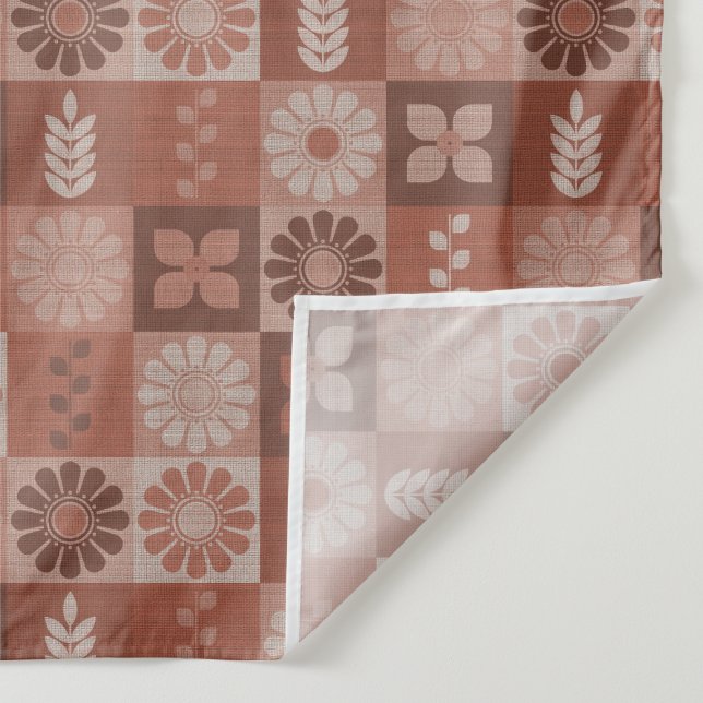 Flores Rustic Orange Brown Burlap Deixam Tapeçaria (Detalhe)