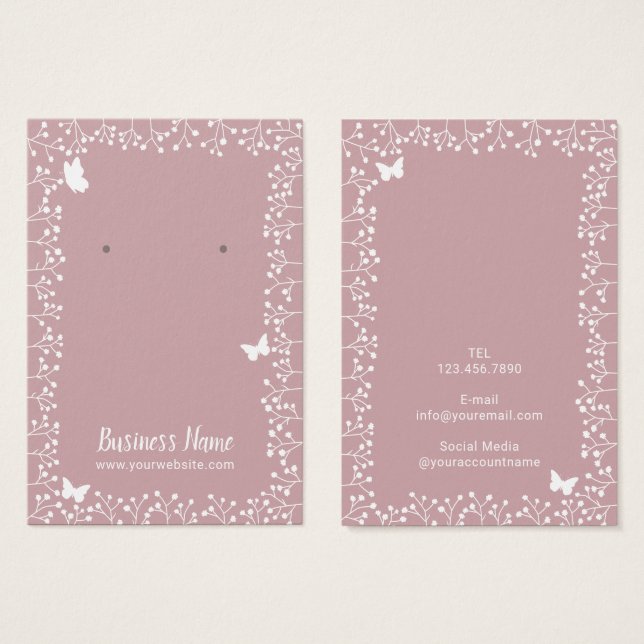 Flores Rústicas e Borboleta Derramada Olhando Rosa (Frente & Verso)