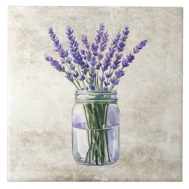 Flores Rústicas Lavanda em Jarra Antiga (Frente)