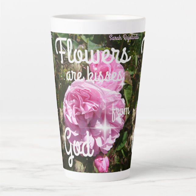 Flores são beijos de Deus, caneca Inspiradora (Frente)