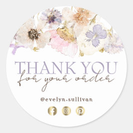 Flores secas obrigado seu adesivo