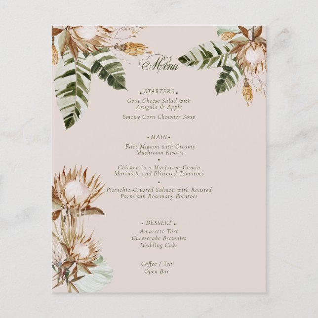 Flores Secas Tropicais Folhas de Banana (Frente)