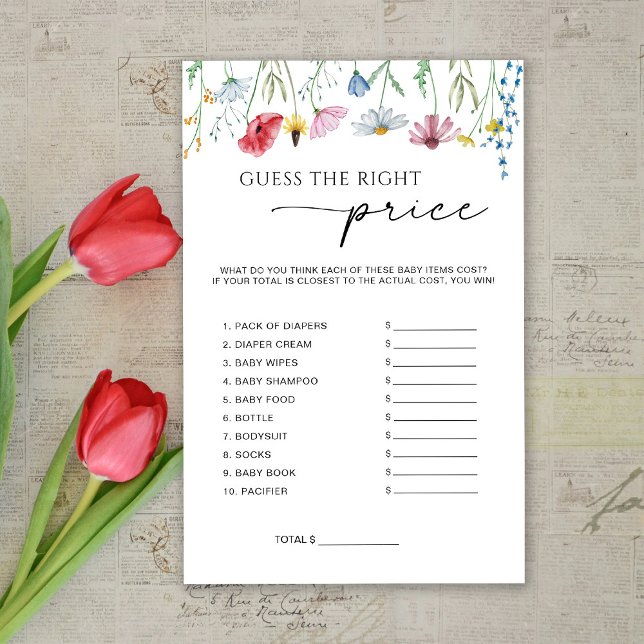 Flores Selvagens Adivinham O Jogo Do Chá de fralda (Criador carregado)