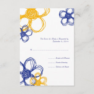 Flores Selvagens Azuis e Amarelas - RSVP de Casame