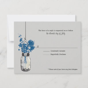 Flores Selvagens Azuis RSVP Card e Jar Mason