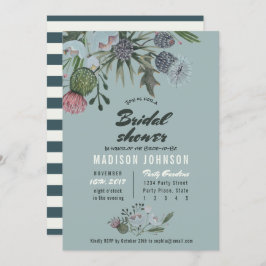 Flores Selvagens | azul | CONVITES DE CHÁ DE PANEL