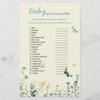 Flores selvagens bebê no jogo de palavras de bebê 