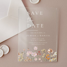 Flores selvagens Beige Boho salvam a data minimali