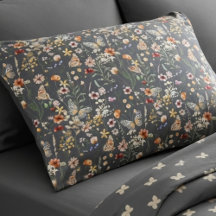 Flores Selvagens Boho Cinza Carvão