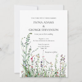 Flores selvagens boho elegante convite para casame