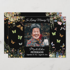 Flores Selvagens Borboletas 1 Foto Convite Funeral