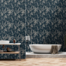 Flores Selvagens Botânicas Azuis e Românticas Escu