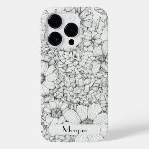 Flores selvagens brancas e pretas