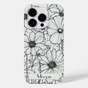 Flores selvagens brancas e pretas