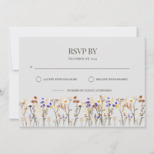 Flores selvagens Cartão RSVP de Casamento
