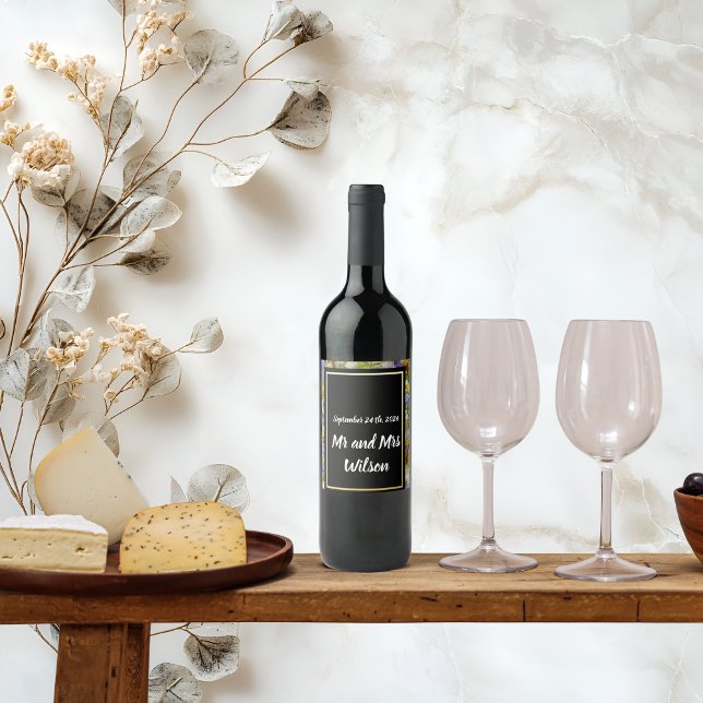 Flores Selvagens Coloridas Que Casam Rótulos De Vi (Criador carregado)