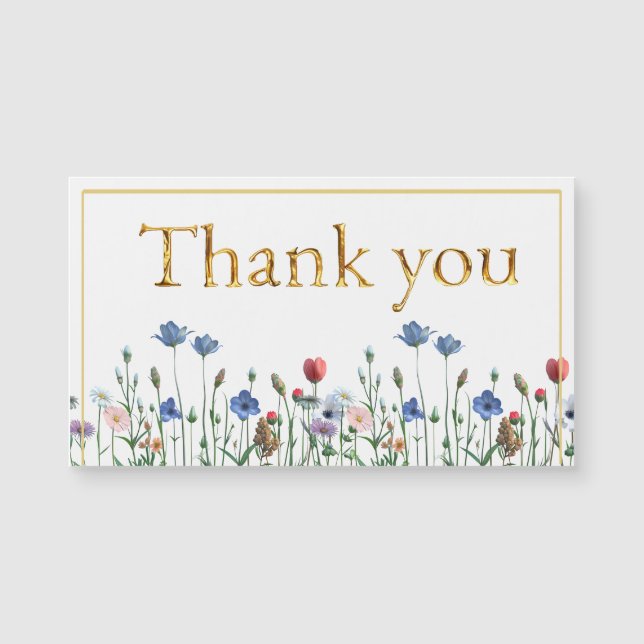 Flores selvagens com o Elegante Dourado Script Obr (Frente)