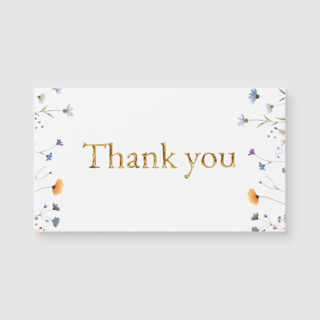 Flores selvagens com o Elegante Dourado Script Obr (Frente)