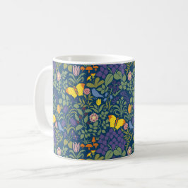 Flores selvagens da Voysey, caneca azul escura