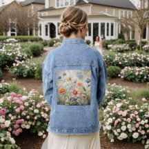 Flores selvagens Denim Jaqueta