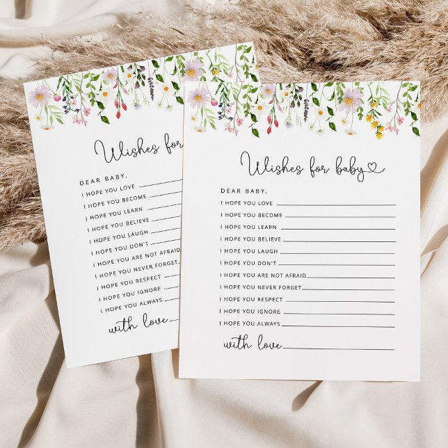 Flores selvagens desejam o cartão de bebê (Criador carregado)