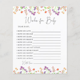 Flores selvagens Desejos para bebês