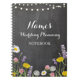 Flores selvagens do caderno que Wedding notas das