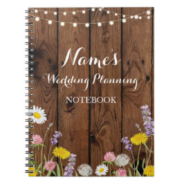 Flores selvagens do caderno que Wedding notas das