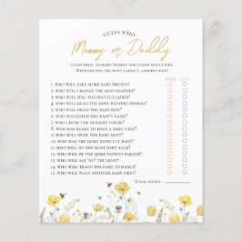 Flores Selvagens e Adivinha Quem Chá de fraldas Jo