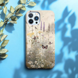 Flores selvagens e Capas de telefone de borboletas