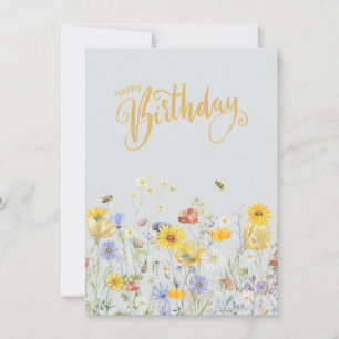 Flores Selvagens Em Bloomia Feliz Cartão De Aniver