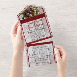 Flores selvagens, Fita vermelha, rendas e luzes