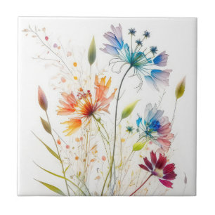 Flores Selvagens Modernas de Aquarela