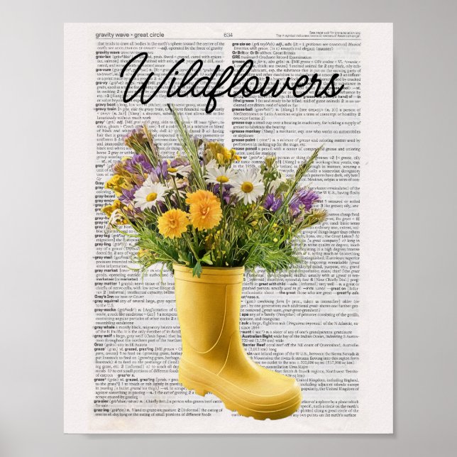 Flores selvagens na impressão de botas (Frente)