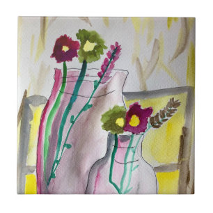 Flores selvagens na vase abstrato art