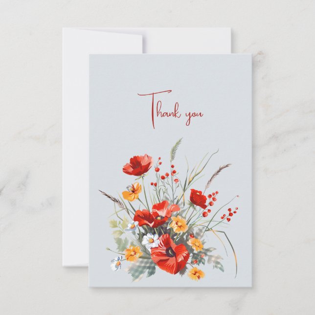 Flores Selvagens Obrigado Casamento Dando Dinheiro (Frente)