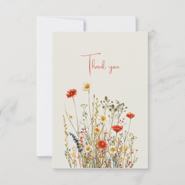 Flores Selvagens Obrigado Casamento Dando Dinheiro (Frente)