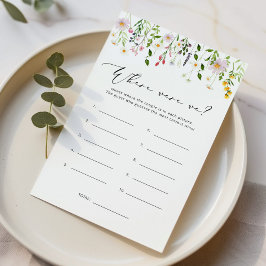 Flores selvagens Onde estávamos no jogo de chá de